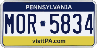 PA license plate MOR5834