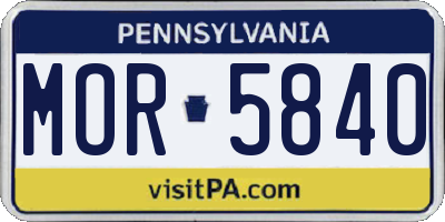 PA license plate MOR5840
