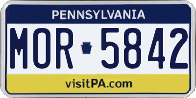 PA license plate MOR5842