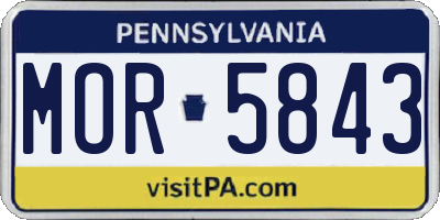 PA license plate MOR5843