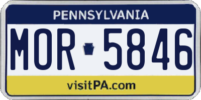 PA license plate MOR5846