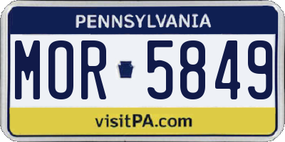 PA license plate MOR5849