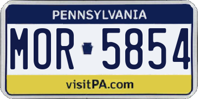 PA license plate MOR5854