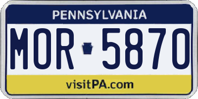 PA license plate MOR5870