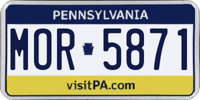 PA license plate MOR5871