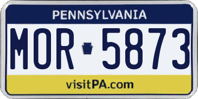 PA license plate MOR5873