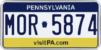 PA license plate MOR5874
