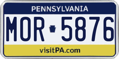 PA license plate MOR5876