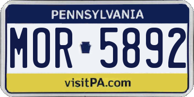 PA license plate MOR5892