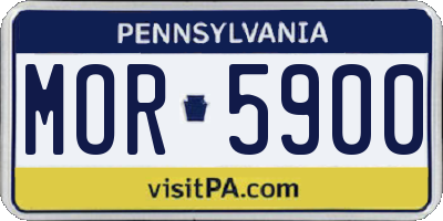 PA license plate MOR5900