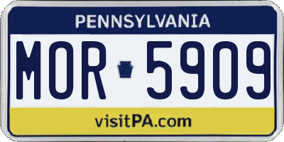 PA license plate MOR5909
