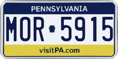 PA license plate MOR5915