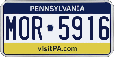 PA license plate MOR5916