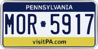 PA license plate MOR5917