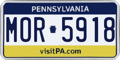 PA license plate MOR5918