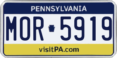 PA license plate MOR5919