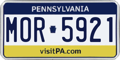 PA license plate MOR5921