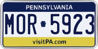 PA license plate MOR5923