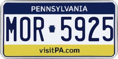 PA license plate MOR5925