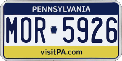PA license plate MOR5926