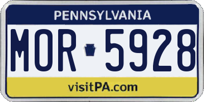 PA license plate MOR5928