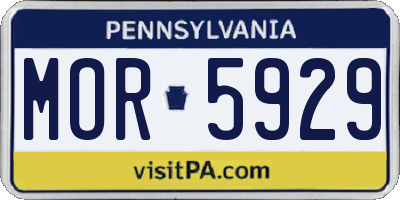 PA license plate MOR5929