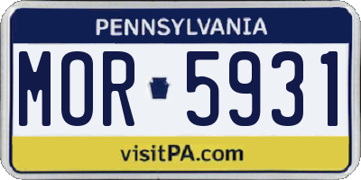 PA license plate MOR5931