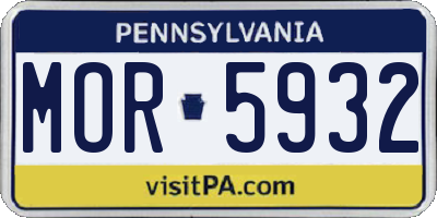 PA license plate MOR5932