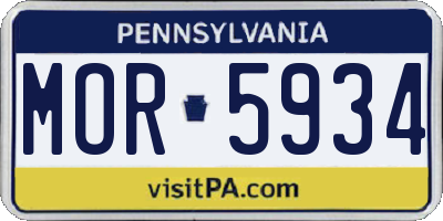 PA license plate MOR5934