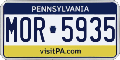 PA license plate MOR5935