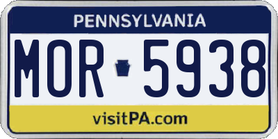 PA license plate MOR5938