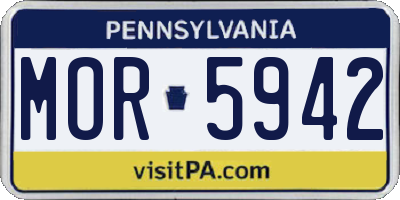 PA license plate MOR5942