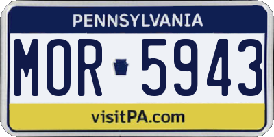 PA license plate MOR5943