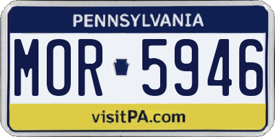 PA license plate MOR5946