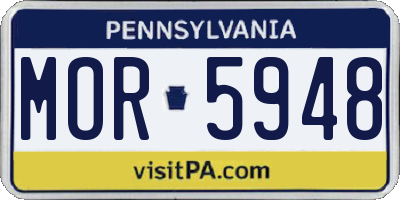 PA license plate MOR5948