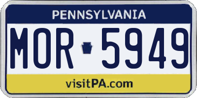 PA license plate MOR5949