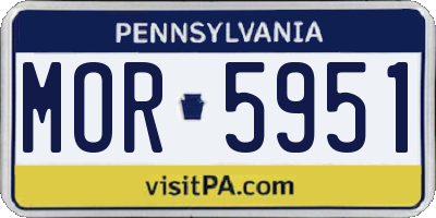 PA license plate MOR5951