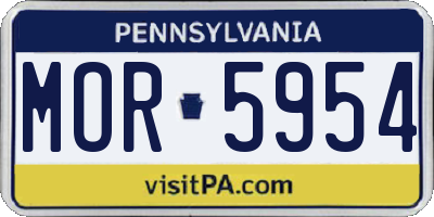 PA license plate MOR5954