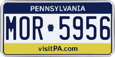 PA license plate MOR5956