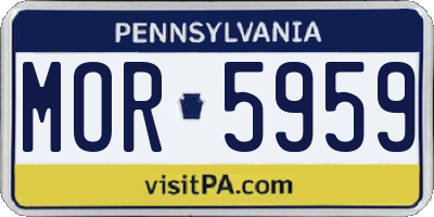 PA license plate MOR5959