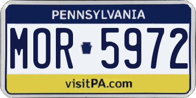 PA license plate MOR5972
