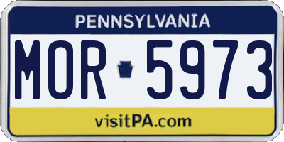 PA license plate MOR5973