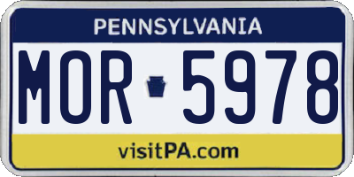 PA license plate MOR5978