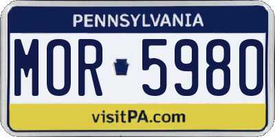 PA license plate MOR5980