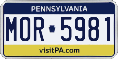 PA license plate MOR5981