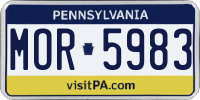 PA license plate MOR5983