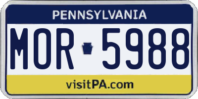 PA license plate MOR5988