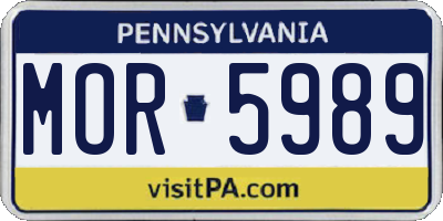 PA license plate MOR5989