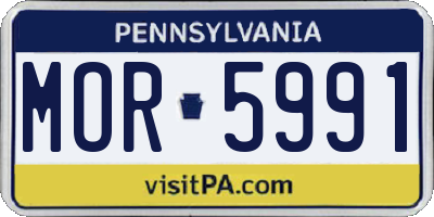 PA license plate MOR5991