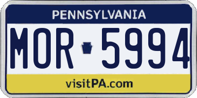 PA license plate MOR5994